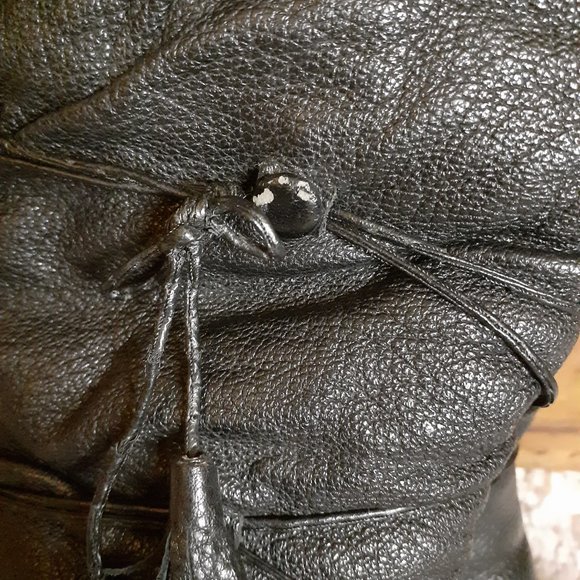 Gotti Leather Wedge Fur Trim Lace Up Tassel Boots 8.5 - Picture 4 of 11